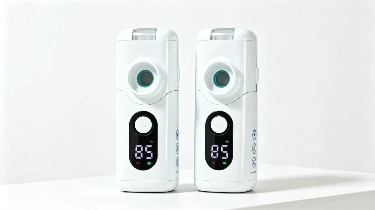 Two white personal care product housings